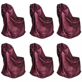 6 pcs Burgundy Chair Cover for Wedding Banquet