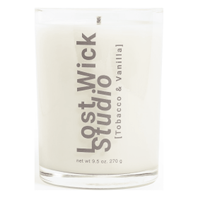 Lost Wick Studio - Tobacco & Vanilla, Premium Scented Candle with Organic Coconut Wax, 9.5Oz