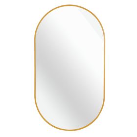 Gold 20*33IN Pill Shaped Mirror