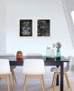 "Vintage Chalkboard Blooms" 2-Piece Vignette by House Fenway, Ready to Hang Framed Print, White Frame