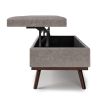 Owen - Lift Top Large Coffee Table Storage Ottoman - Distressed Grey