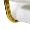 Mid-Century Modern Counter Height Bar Stools for Kitchen Set of 2, Armless Bar Chairs with Gold Metal Chrome Base for Dining Room, Upholstered Boucle