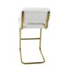 Mid-Century Modern Counter Height Bar Stools for Kitchen Set of 2, Armless Bar Chairs with Gold Metal Chrome Base for Dining Room, Upholstered Boucle
