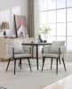 Beige Modern Velvet Dining Chairs Set of 2 Hand Weaving Accent Chairs Living Room Chairs Upholstered Side Chair with Black Metal Legs for Dining Room