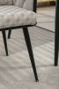Beige Modern Velvet Dining Chairs Set of 2 Hand Weaving Accent Chairs Living Room Chairs Upholstered Side Chair with Black Metal Legs for Dining Room