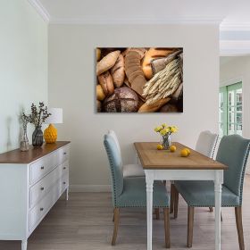 Framed Canvas Wall Art Decor Bread Painting, Still Life Bread Painting Decoration For Restrant, Kitchen, Dining Room, Office Living Room, Bedroom Deco (Color: as Pic)