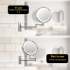 8 Inch Wall-Mounted Makeup Mirror, Double Sided 1x/10x Magnifying Makeup Mirror, 3 Colour Lights Touch Screen Dimmable Bathroom Mirror, 360¬∞ Swivel V