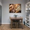 Framed Canvas Wall Art Decor Bread Painting, Still Life Bread Painting Decoration For Restrant, Kitchen, Dining Room, Office Living Room, Bedroom Deco